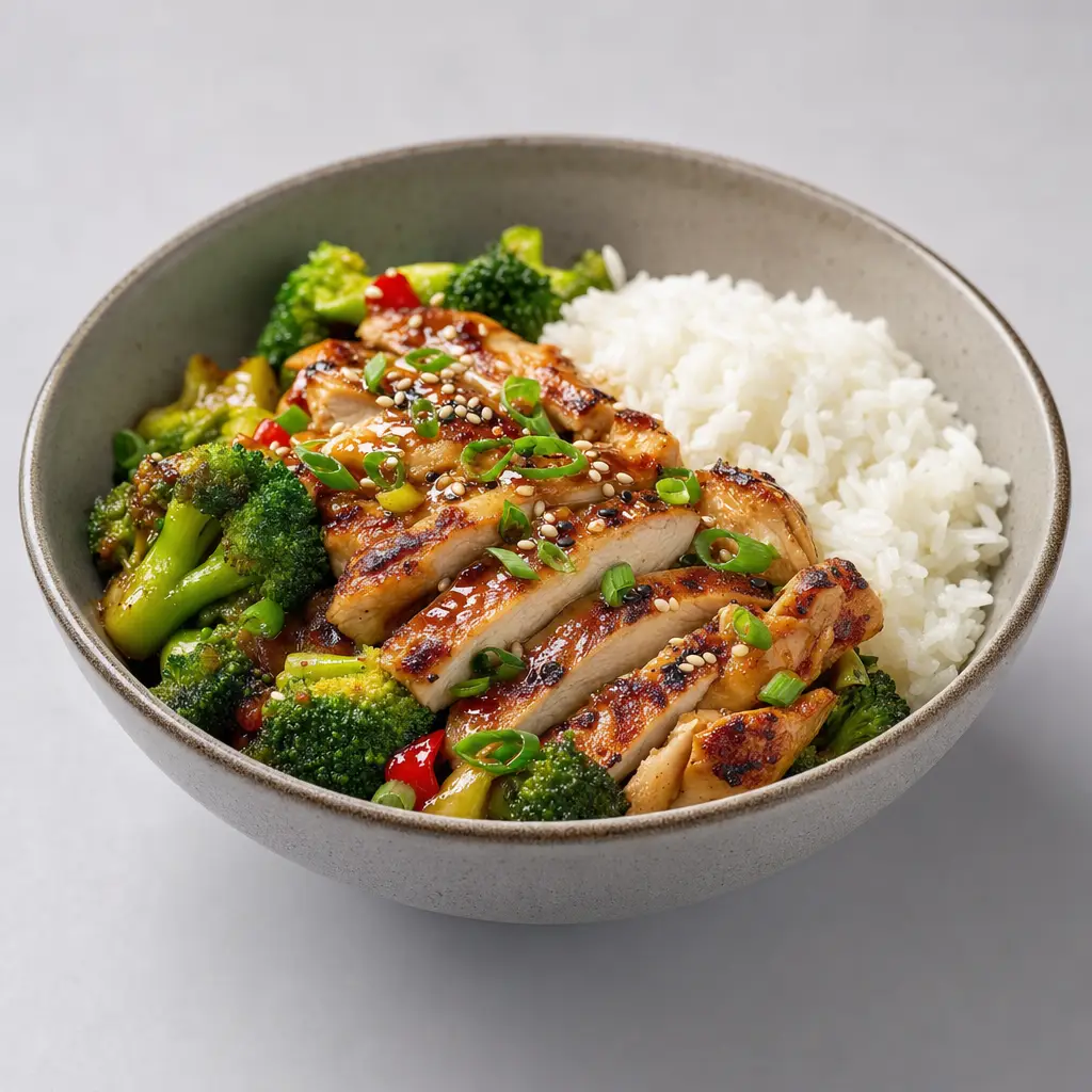 Grilled Teriyaki Chicken & Wok-Fired Shrimp Plate + Diet Pepsi